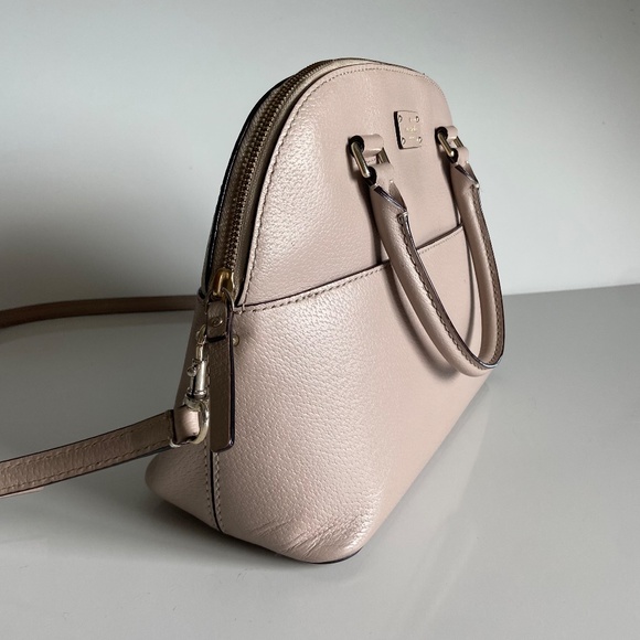 Kate Spade Sadie Taupe Dome Shaped Satchel Crossbody Purse - Picture 6 of 14